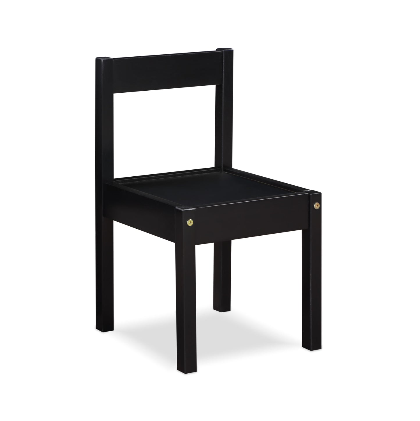 Della - 3-Piece Solid Wood Kids Table & Two Chair Set - Black