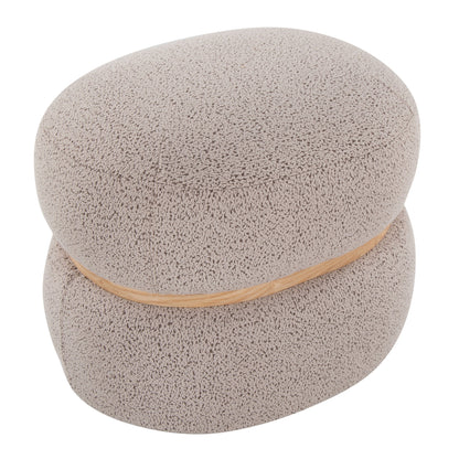 Cinch - Contemporary Pouf Ottoman - Beige / Natural
