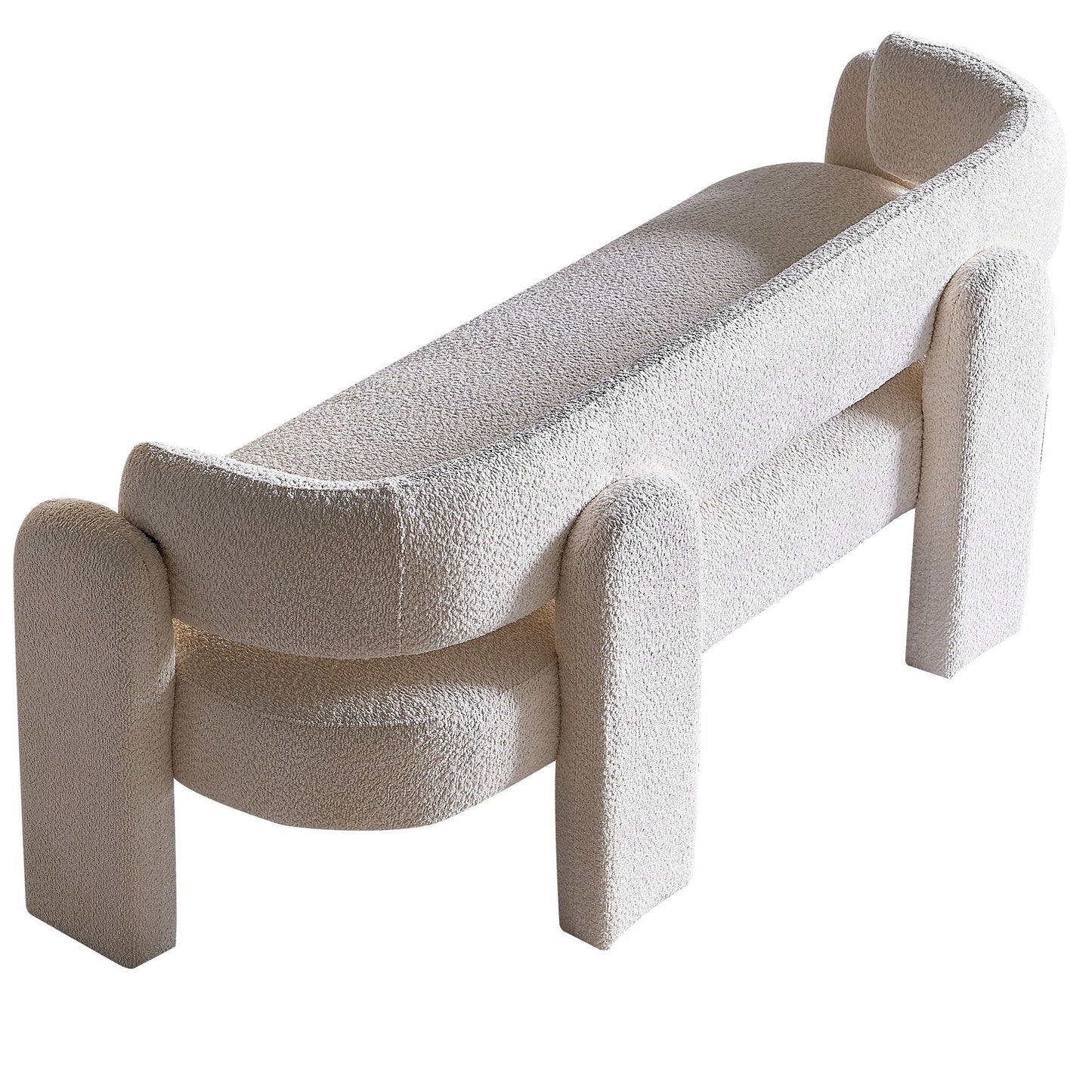 Boucle Upholstery Modern Sofa For Living Room - Beige