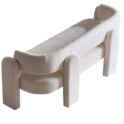 Boucle Upholstery Modern Sofa For Living Room - Beige