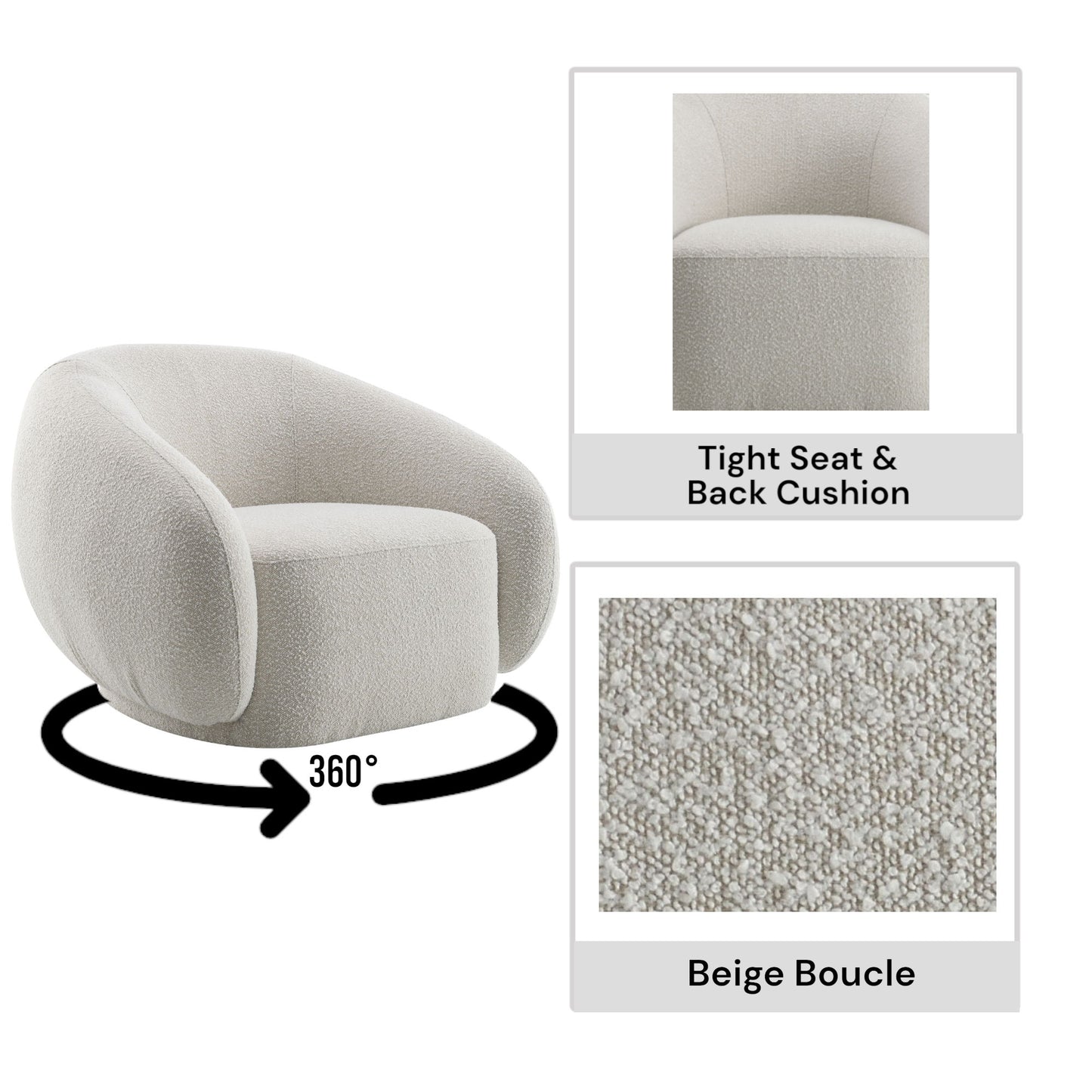 Isabel - Chair With Swivel - Beige