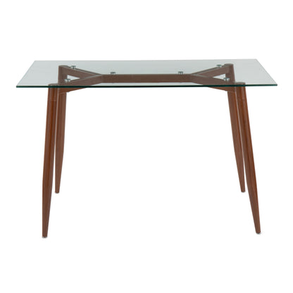 Clara - Contemporary Table - Walnut / Clear