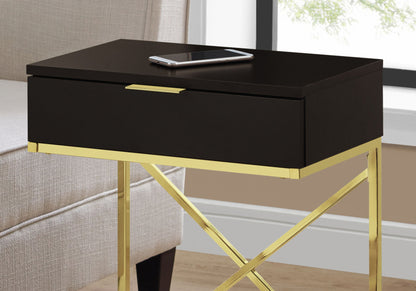 Accent Side Table, Storage Drawer, Contemporary & Modern - Espresso