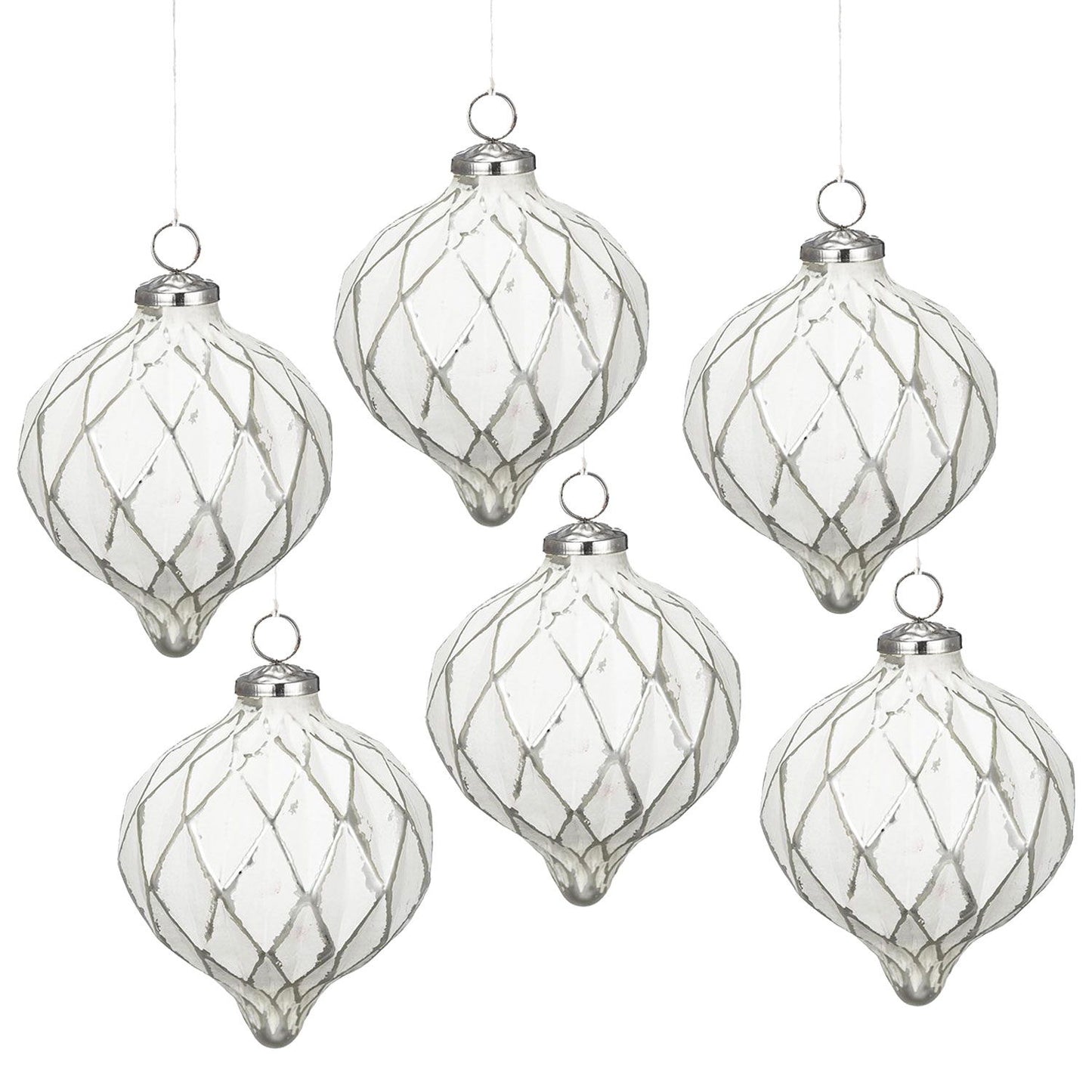 Christmas Ball Ornaments, Decorative Hanging Ball Christmas Tree Ornaments For Holiday Party Decorations (Set of 6) - White