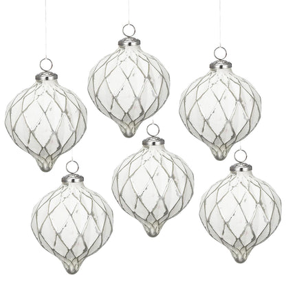 Christmas Ball Ornaments, Decorative Hanging Ball Christmas Tree Ornaments For Holiday Party Decorations (Set of 6) - White