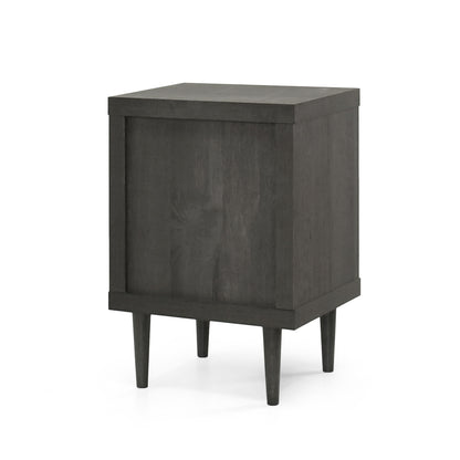 Nystrom - Mid Century Modern 2 Drawer Nightstand - Gray