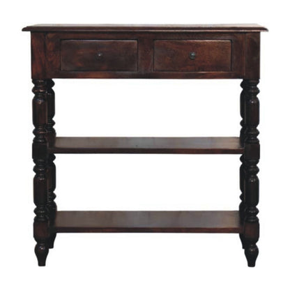 Turned Legs Side Table - Brown