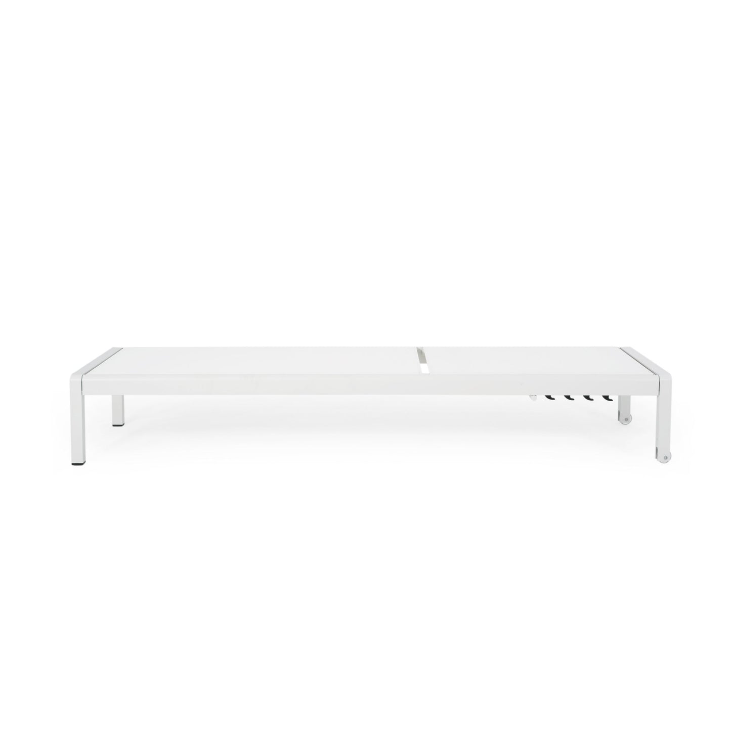 Outdoor Chaise Lounge Chair, Aluminum Adjustable Outside Chair For Pool Patio Beach Yard, All Weather Use UV Resistant 400Lbs Weight Capacity - White