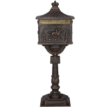 Cast Aluminum Mail Box, Postal Box, Mailbox - Bronze