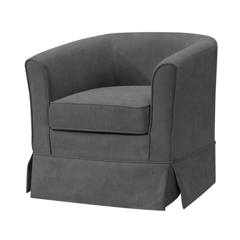 Tucker - Woven Fabric Swivel Barrel Chair - Gray