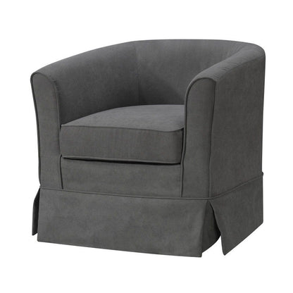 Tucker - Woven Fabric Swivel Barrel Chair - Gray