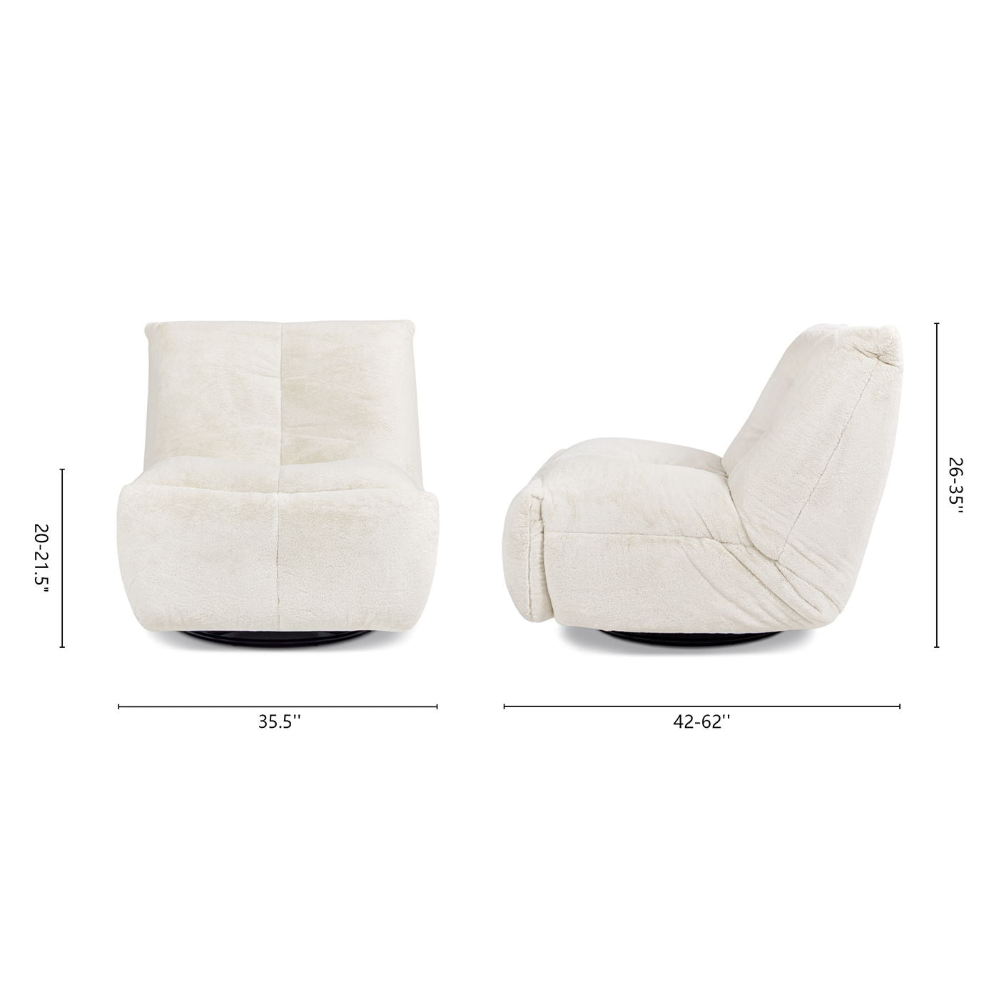 Rearden - Swivel Glider Manual Recliner Gaming Lounge Chair - Pearl White