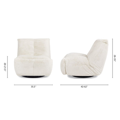 Rearden - Swivel Glider Manual Recliner Gaming Lounge Chair - Pearl White
