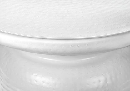 Drum Accent Side Table, Durable Construction - White