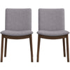 Laura - Mid-Century Modern Solid Wood Dining Chair (Set of 2) - Gray