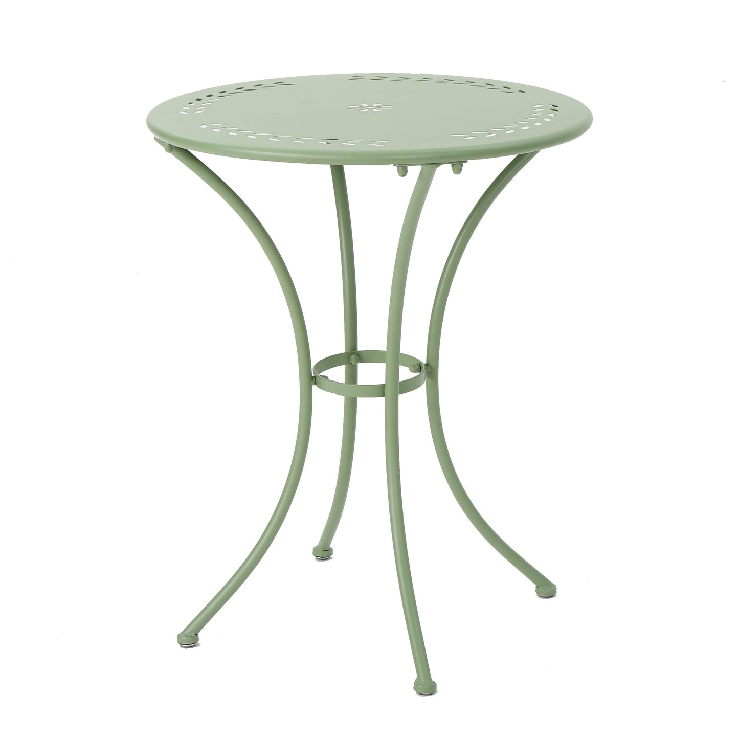 Ambrosia - 3 Piece Bistro Set With Leaf Motifs Top And Seat - Green