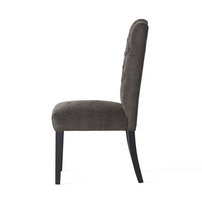 Harriet - Tufted Dining Chair (Set of 2) - Dark Gray