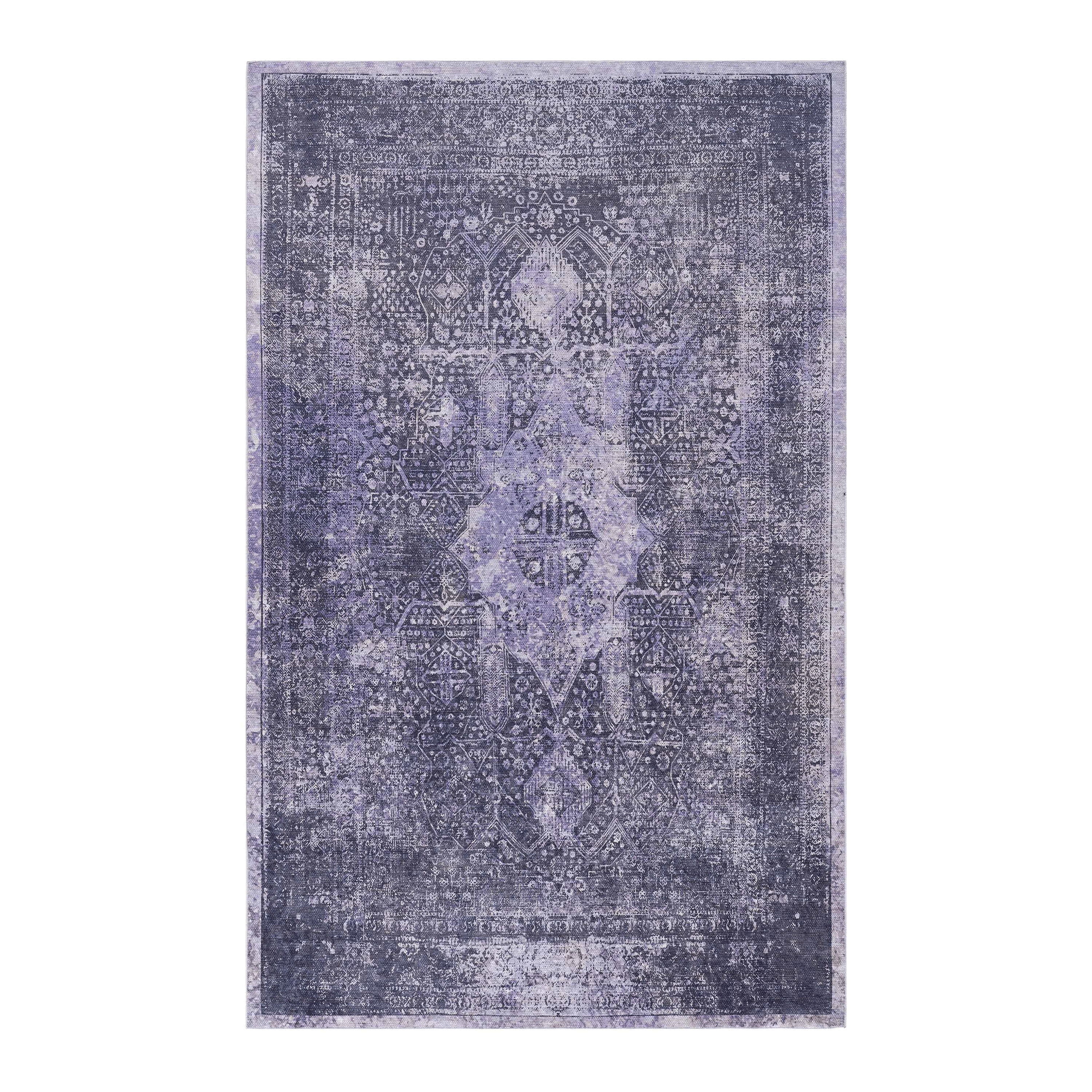 Maval - 5' X 8' Washable Area Rug - Anthracite