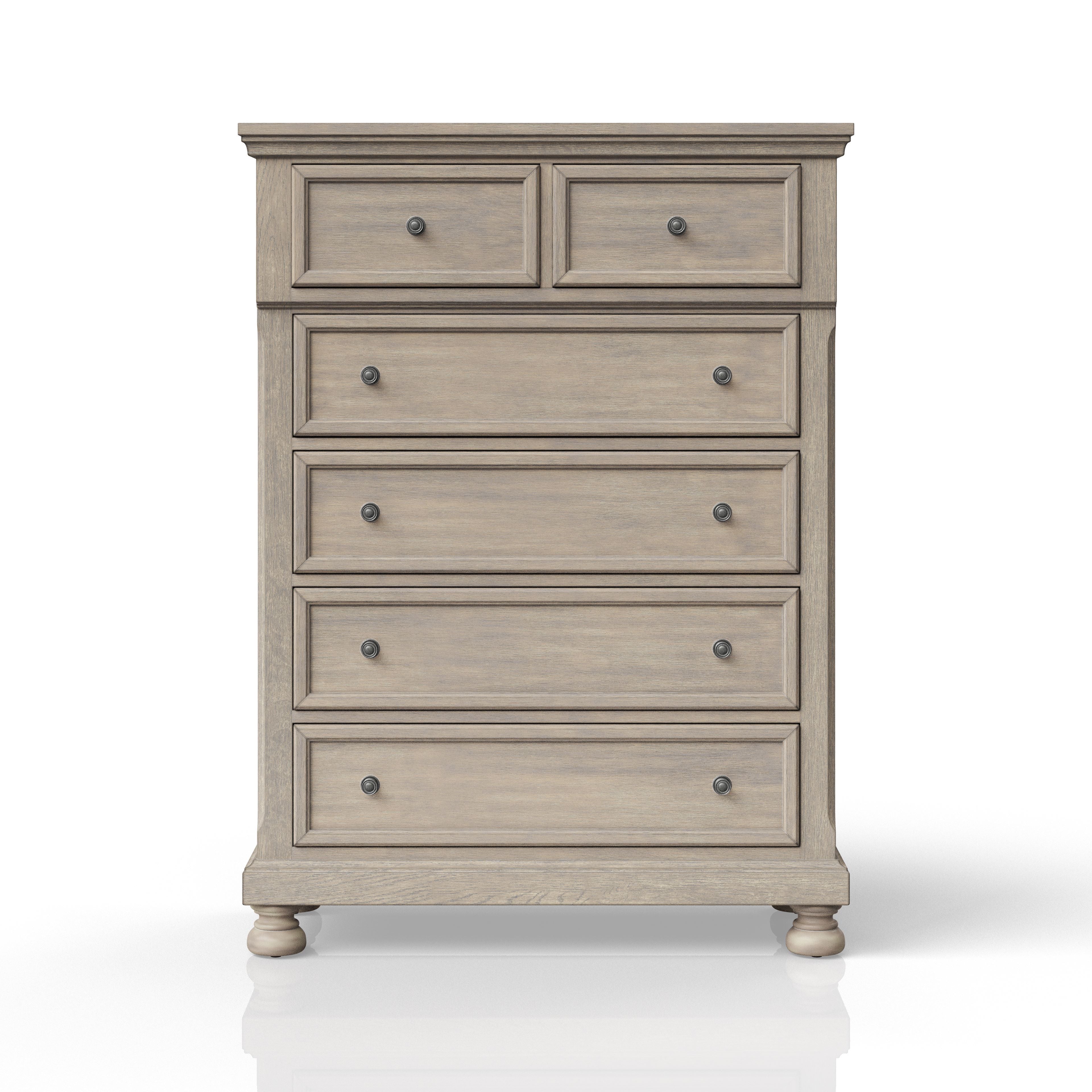 5 Drawer Chest - Antique Gray