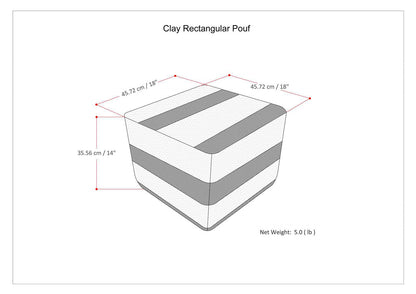 Clay - Square Pouf - Patterned Blue Melange