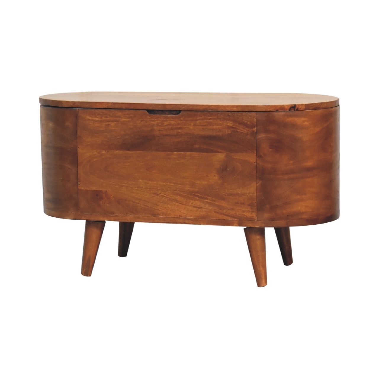 Rounded Lid Up Blanket Box - Chestnut
