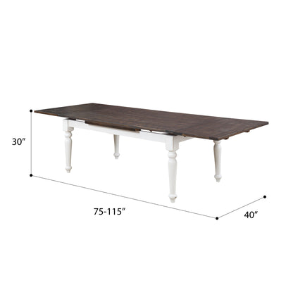 Mountina - Dining Table With Leafs - Brown / White