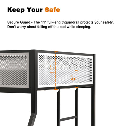 Adam - Twin Over Full Bunk Guard Rail - Black With White Mesh