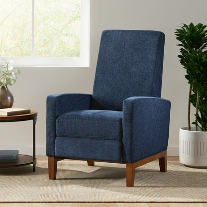 Wide Hand Manual Club Recliner - Navy Blue