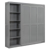 Full Size Murphy Wall Bed With Shelves - Gray
