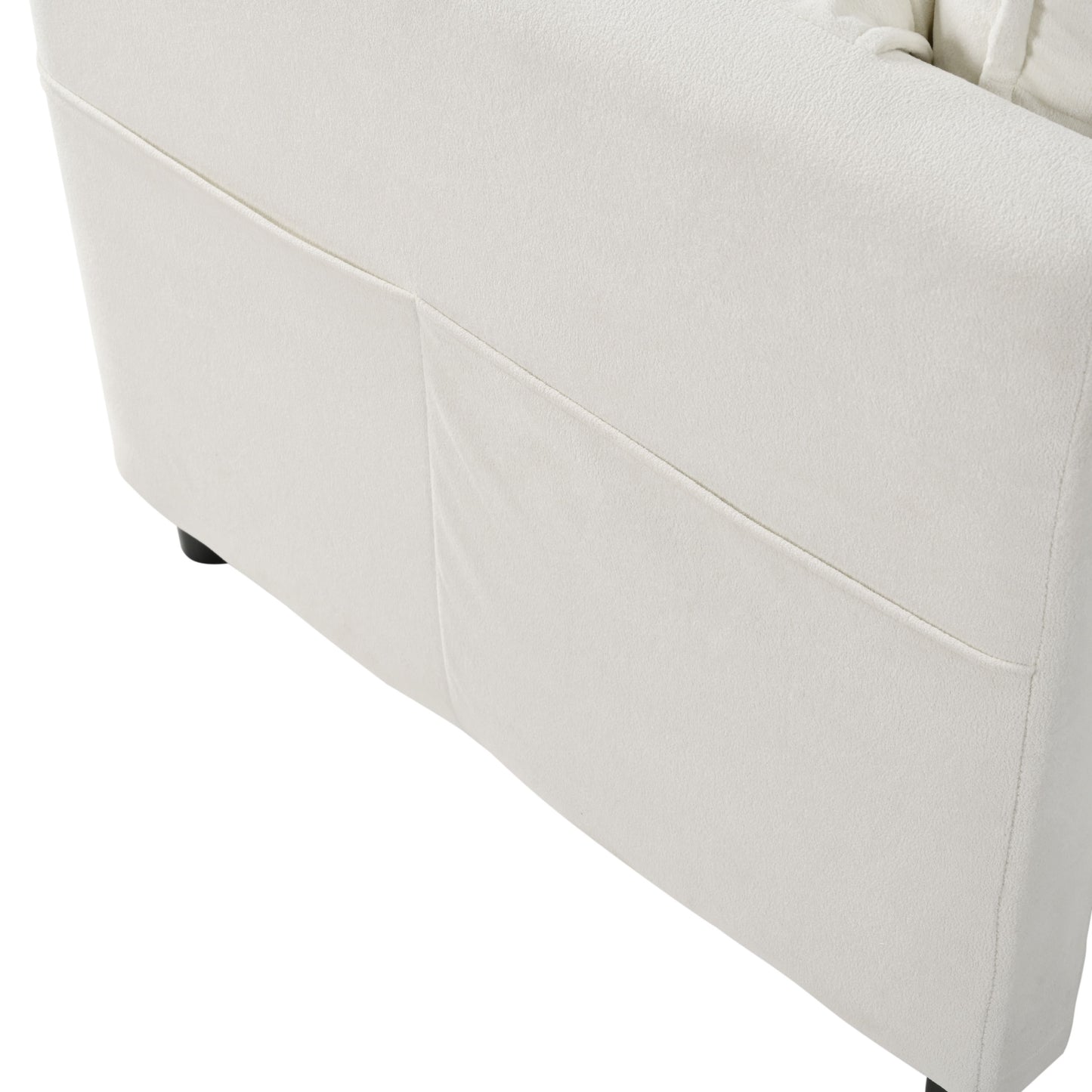 Oversized Recliner Chair With Movable Ottoman, Soft Chenille Upholstered Lounge Chair - Beige