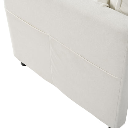 Oversized Recliner Chair With Movable Ottoman, Soft Chenille Upholstered Lounge Chair - Beige