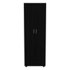 Armoire Organiser, Two Shelves, Rod, Double Door Cabinet Armoire - Black