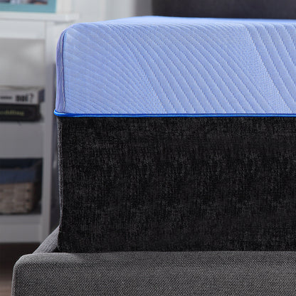 Refresh - 12" Twin Long Size Hybrid Cooling Gelcare Memory Foam And Coil Mattress - Blue