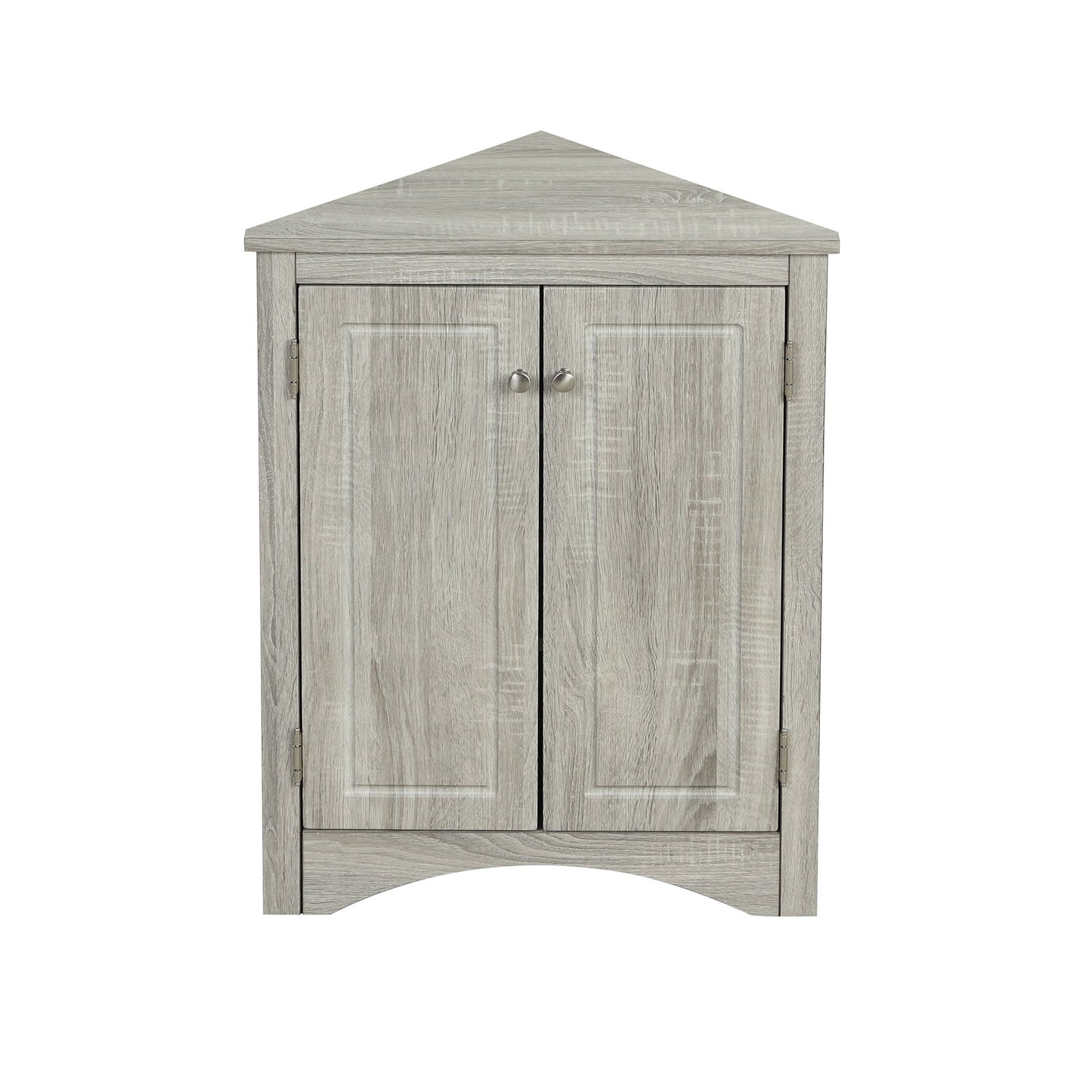 Triangle Bathroom Storage Cabinet With Adjustable Shelves, Freestanding Floor Cabinet For Home Kitchen - Oak