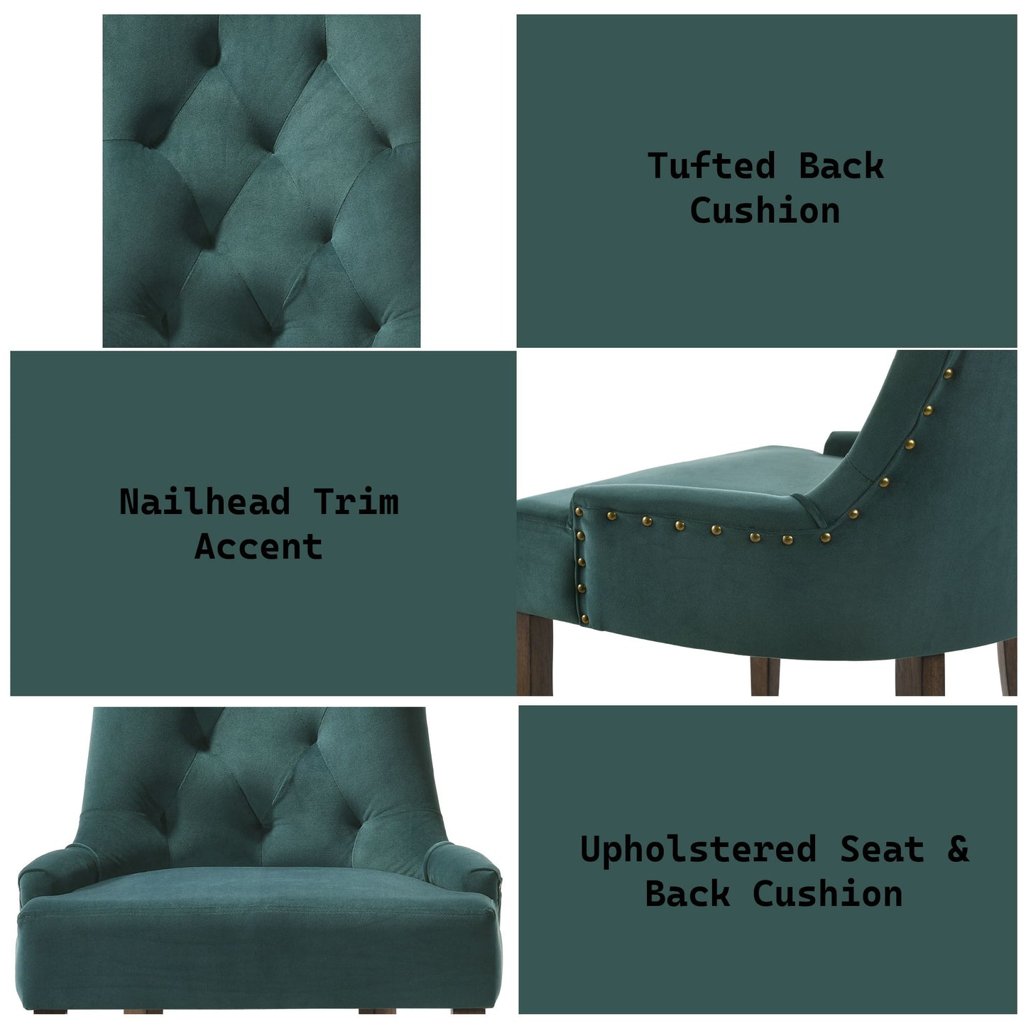 Farren - Velvet Weathered Side Chair (Set of 2) - Green