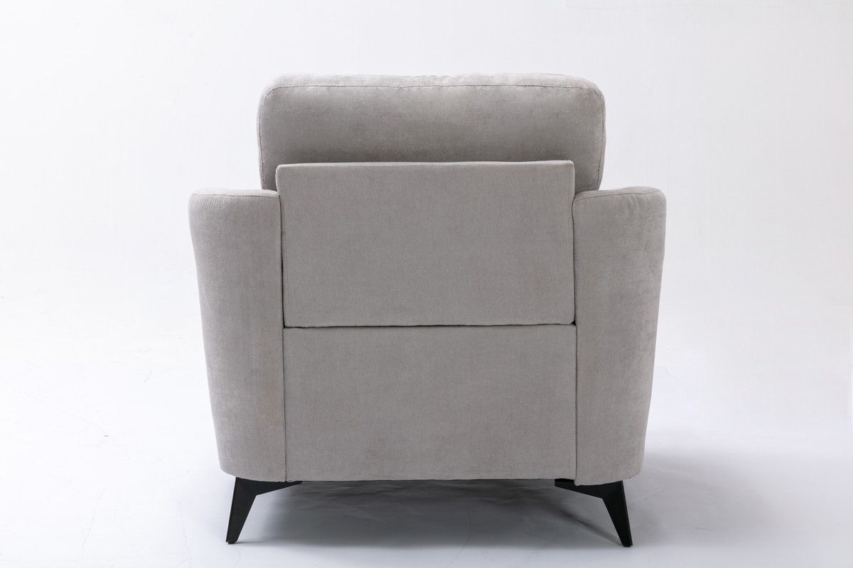 Callie - Woven Fabric Living Room Sofa, Loveseat, Chair (Set of 3) - Light Gray