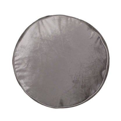 Shimon - Cylinder Pouf Ottoman And Floor Cushion - Pewter Gray