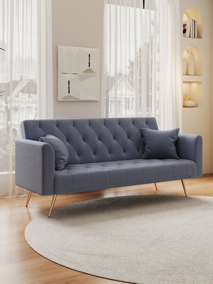 Convertible Double Folding Living Room Sofa Bed - Gray