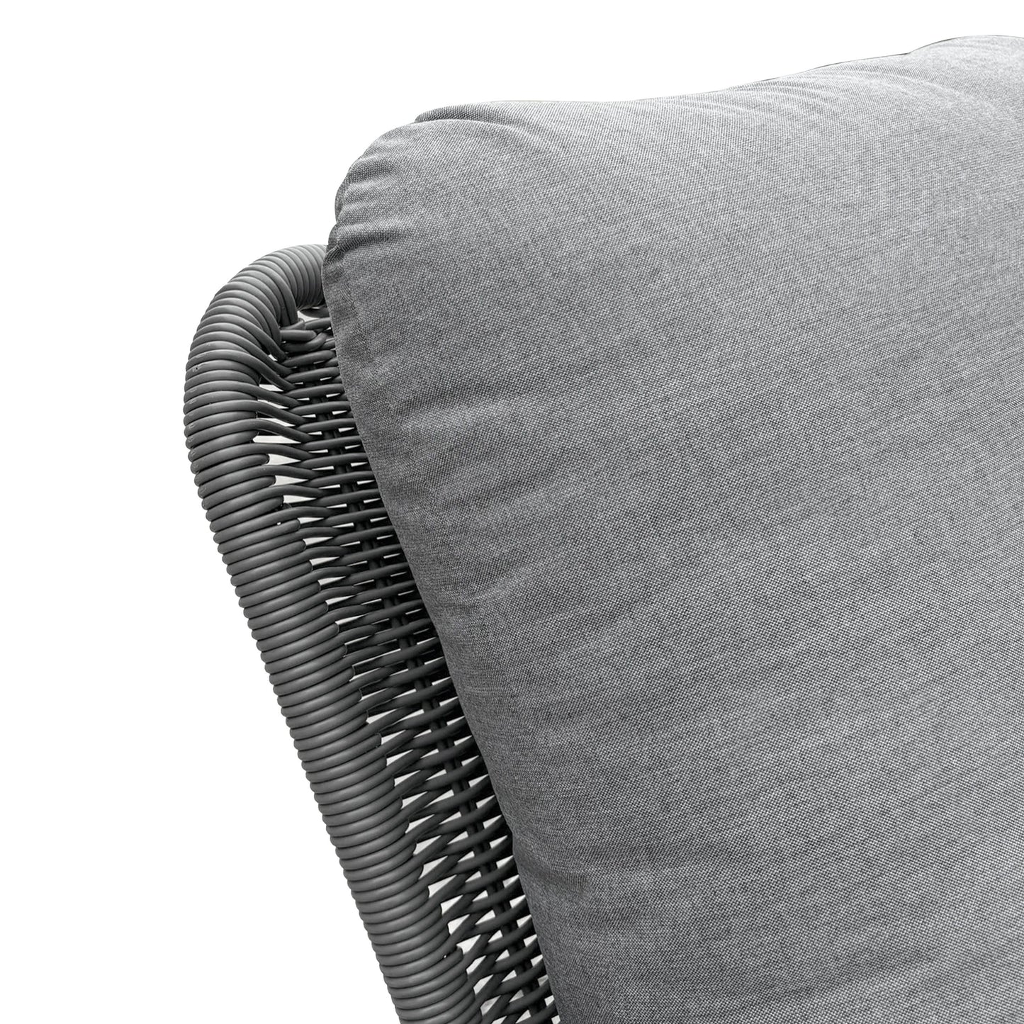 Contemporary Minimalist Wicker Rocking Chair With Soft Polyester Cushions And Durable Wooden Frame - Gray