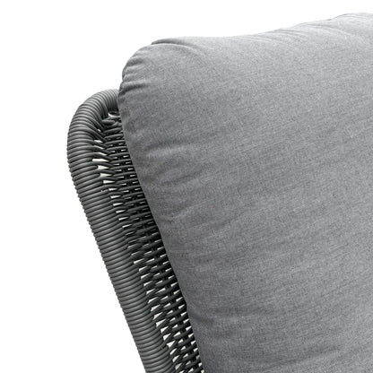 Contemporary Minimalist Wicker Rocking Chair With Soft Polyester Cushions And Durable Wooden Frame - Gray