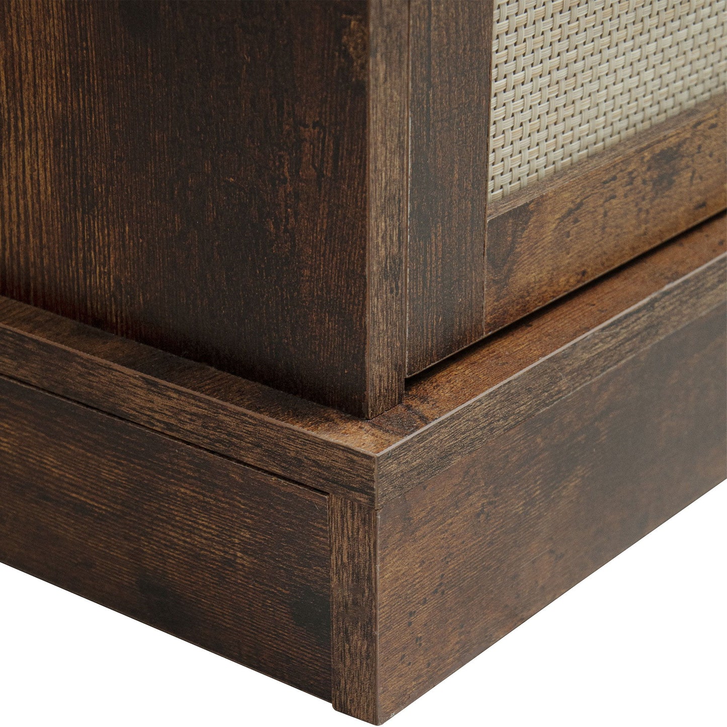 4 Door Cabinet With 1 Drawer, With 4 Adjustable Inner Shelves, Storage Cabinet - Natural