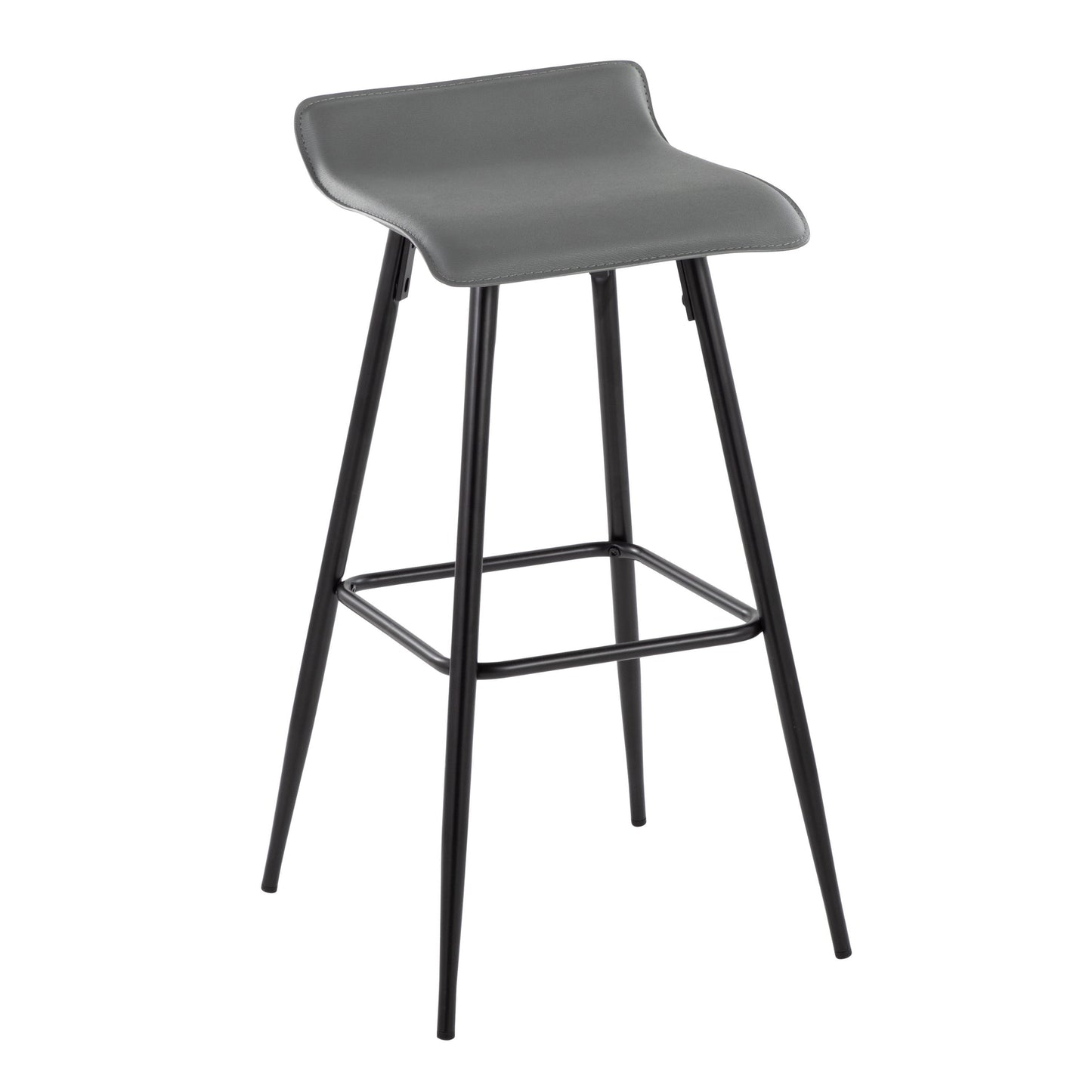 Ale - Contemporary Fixed Height Bar Stool (Set of 2) - Gray / Black