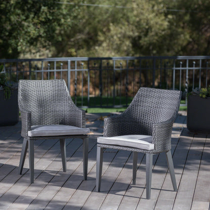 Hillhurst - Outdoor Chair, Comfortable Rattan With Weather Resistant Cushion (Set of 2) - Gray