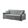 3 In 1 Convertible Sleeper Sofa Bed, Modern Fabric Loveseat Futon Sofa Couch Pullout Bed, Small Love Seat Lounge Sofa Reclining Backrest, Pillows, Pockets, Home Furniture For Living Room - Gray
