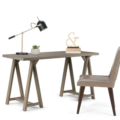Sawhorse - Writing Desk - Distressed Gray