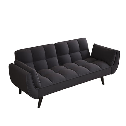 Sofa Soft Two Armrests Throw Pillow Pillow Comfortable Fit Apartment Bedroom Small Space - Black