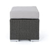 Santa Rosa - Outdoor Lounge Ottoman Rattan Waterproof Fabric - Gray / Silver