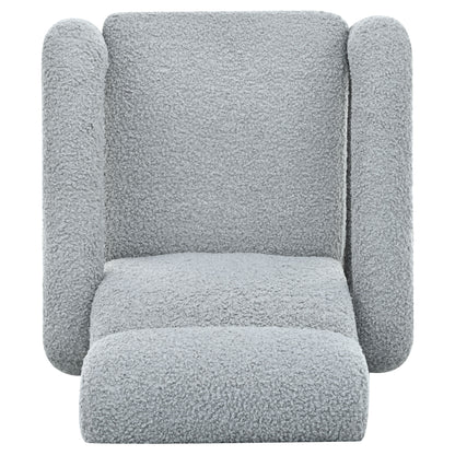 Push Back Recliner Armchair Upholstered Single Sofa With Adjustable Backrest For Living Room - Light Gray