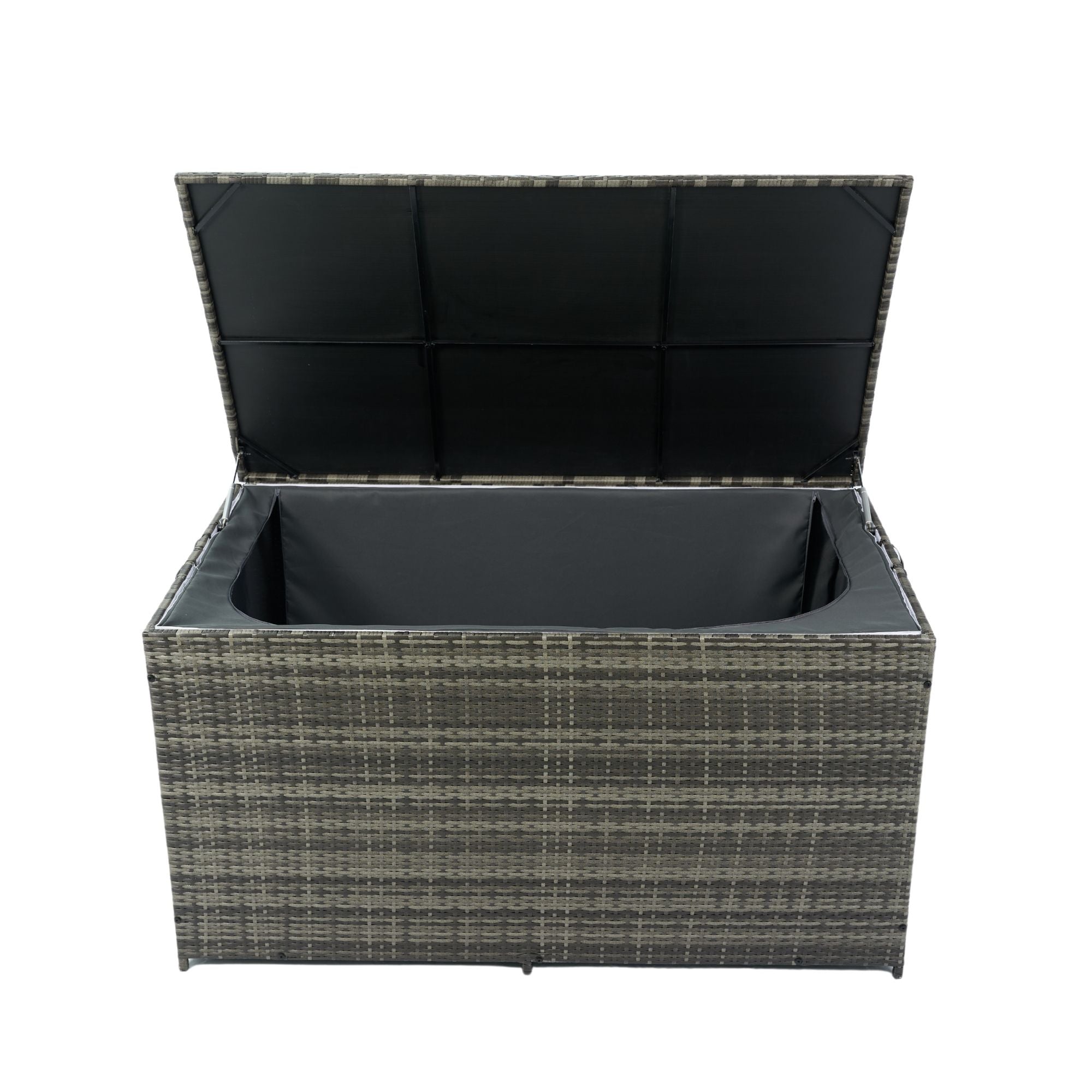 Outdoor Storage Box, 200 Gallon Wicker Patio Deck Boxes With Lid, Outdoor Cushion Storage For Kids Toys, Pillows, Towel - Gray
