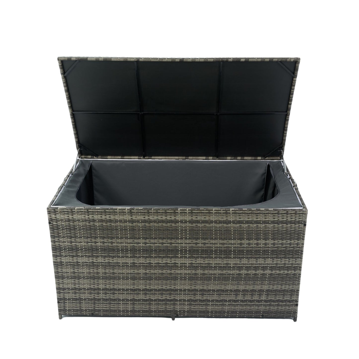 Outdoor Storage Box, 200 Gallon Wicker Patio Deck Boxes With Lid, Outdoor Cushion Storage For Kids Toys, Pillows, Towel - Gray